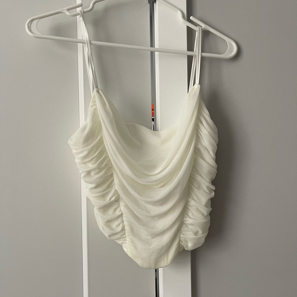 White Blousy Tank